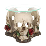 Resin and Glass Skull Rose Oil Burner: 1 - Oil & Wax Burners By Gift Moments