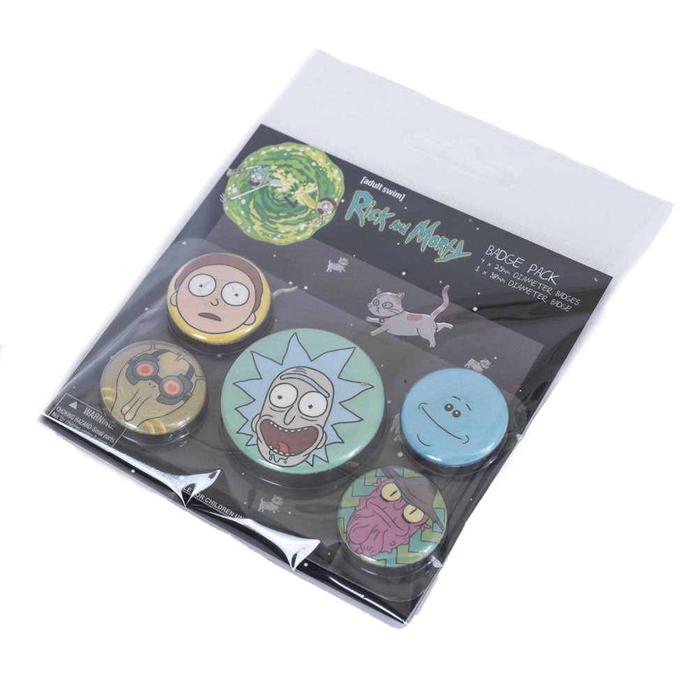 Rick And Morty Heads Button Badge Set: 3 - Badges By Rick And Morty