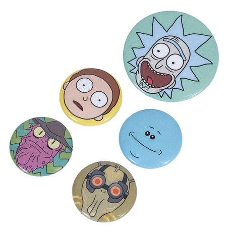 Rick And Morty Heads Button Badge Set: 2 - Badges By Rick And Morty