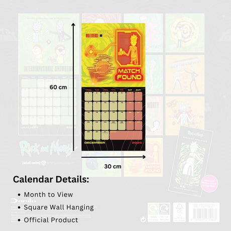 Rick And Morty Square Calendar 2025: 5 - Calendars & Planners By Rick And Morty