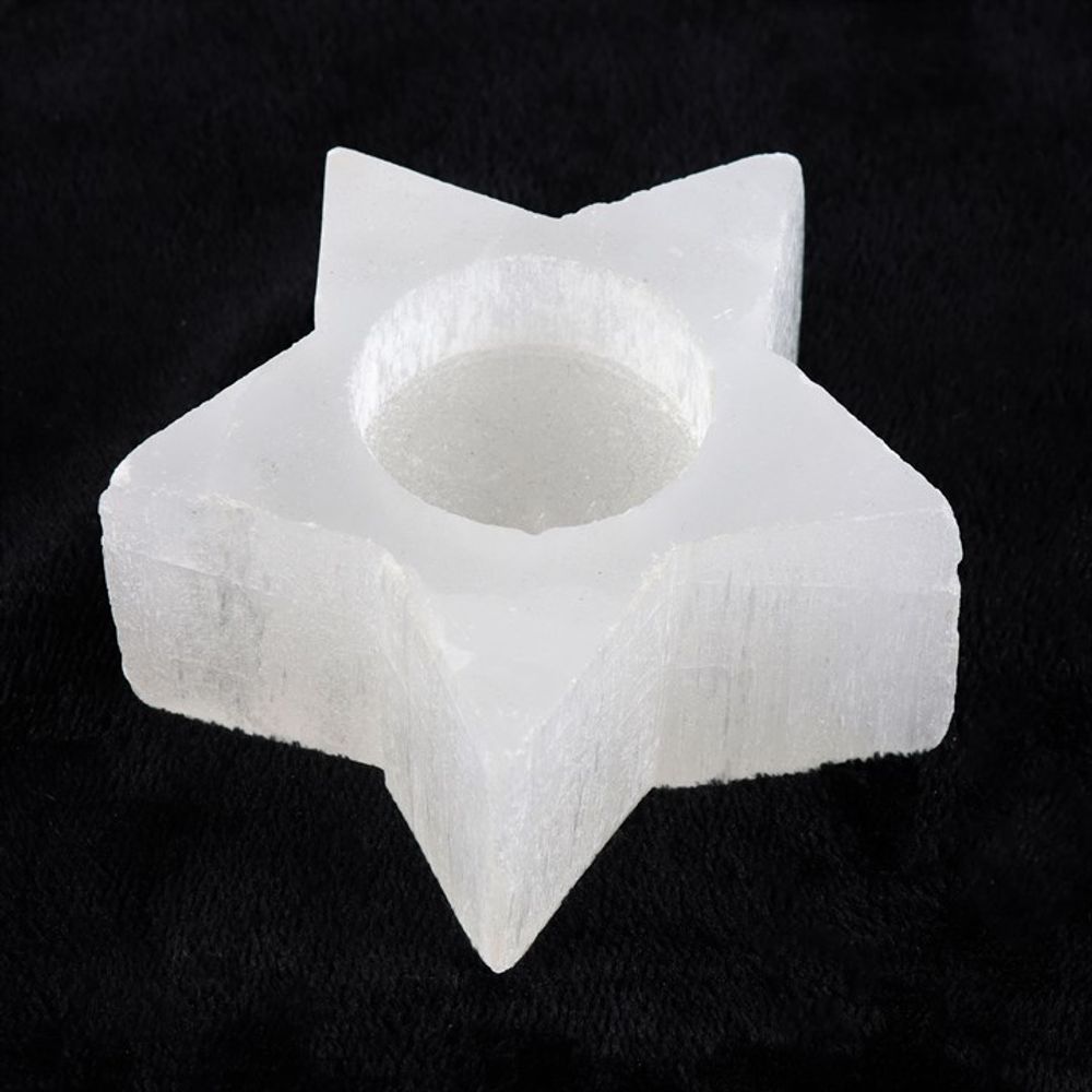 Selenite Star Tealight Holder: 4 - Candle Holders By Gift Moments