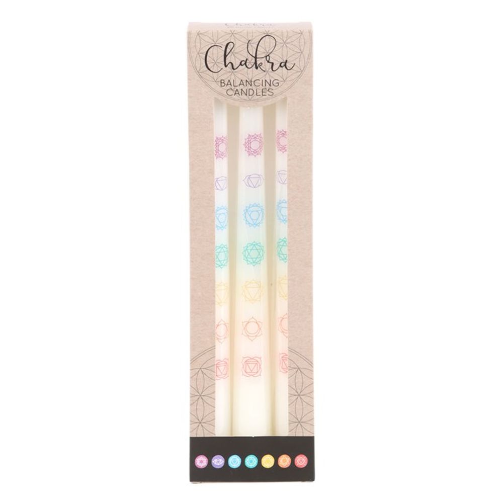 Chakra Balancing Taper Candle Set of 3: 2 - Candles By Gift Moments