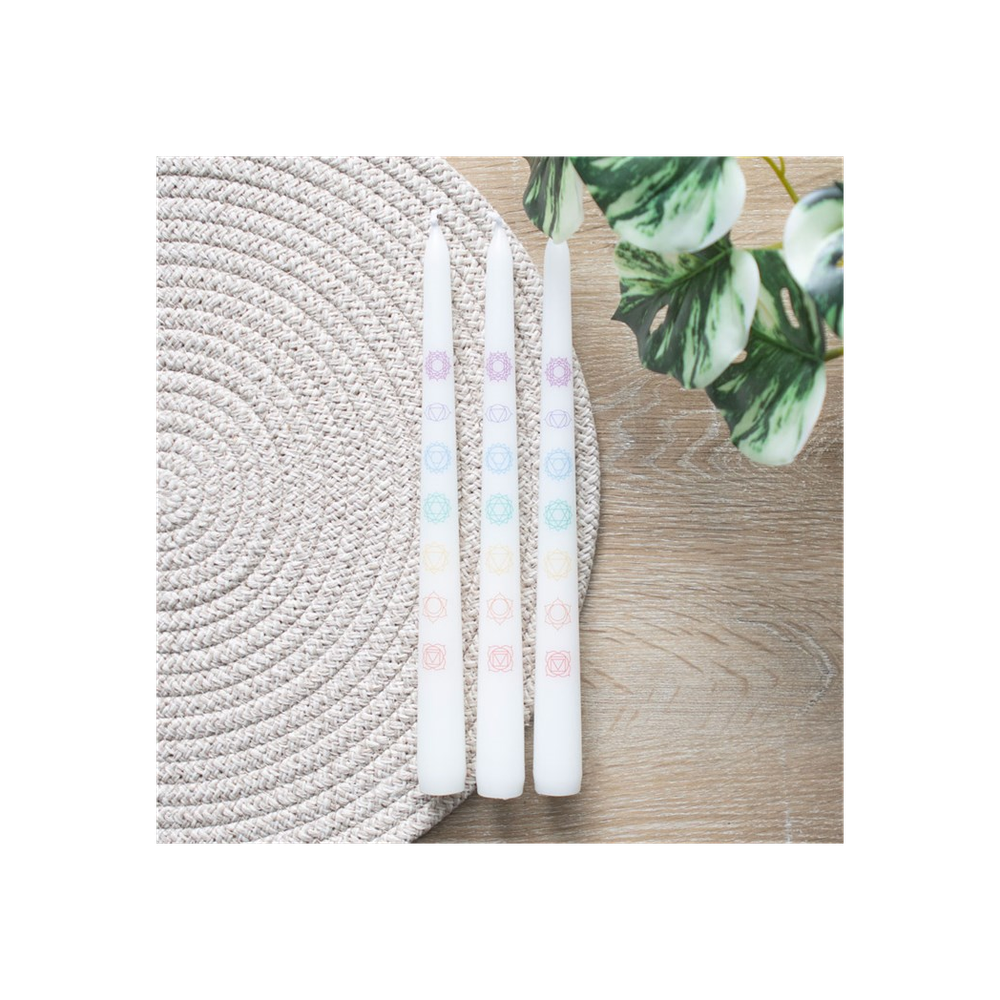 Chakra Balancing Taper Candle Set of 3: 6 - Candles By Gift Moments