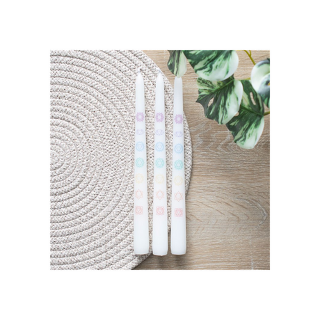 Chakra Balancing Taper Candle Set of 3: 6 - Candles By Gift Moments