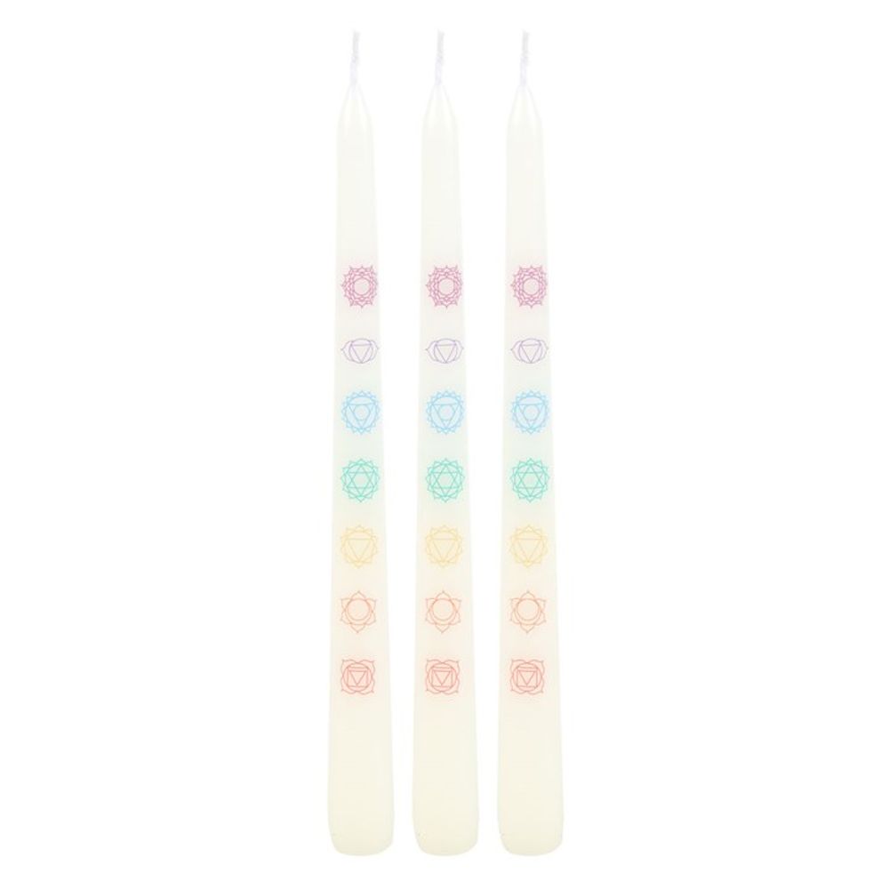 Chakra Balancing Taper Candle Set of 3: 3 - Candles By Gift Moments