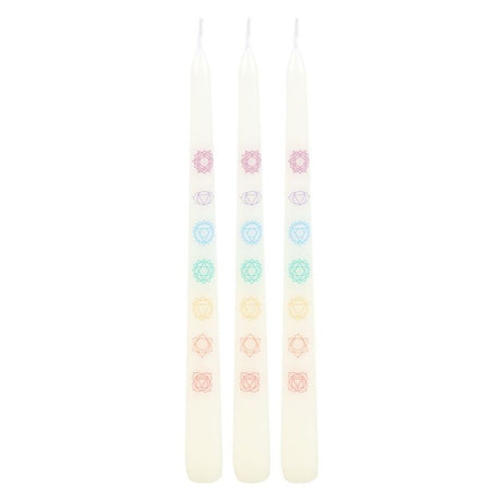 Chakra Balancing Taper Candle Set of 3: 3 - Candles By Gift Moments