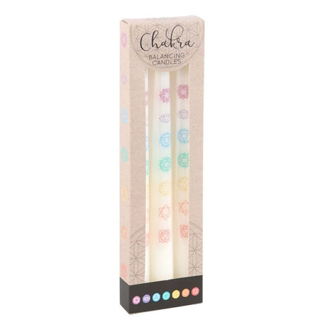 Chakra Balancing Taper Candle Set of 3: 1 - Candles By Gift Moments