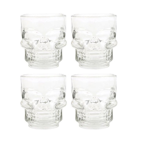 Set of 4 Skull Shot Glasses Set: 3 - Shot Glasses By Gift Moments