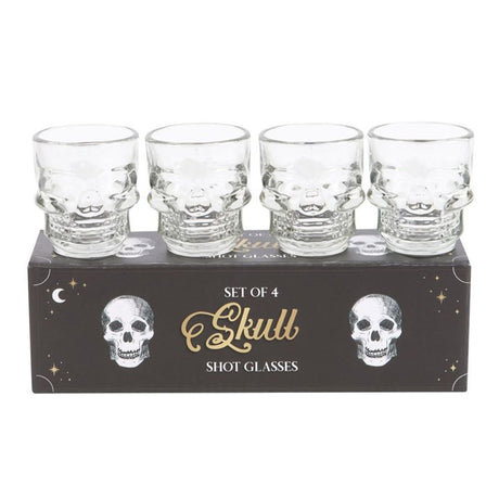 Set of 4 Skull Shot Glasses Set: 2 - Shot Glasses By Gift Moments