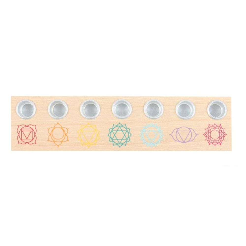 Chakra Wooden Energy Candle Holder: 3 - Candle Holders By Gift Moments