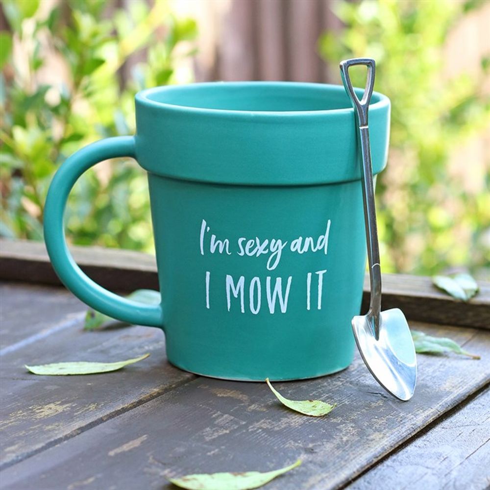 Sexy and I Mow It Pot Mug and Shovel Spoon: 1 - Mugs By Gift Moments