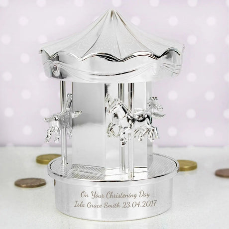 Personalised Carousel Money Box: 3 - Money Boxes By Gift Moments