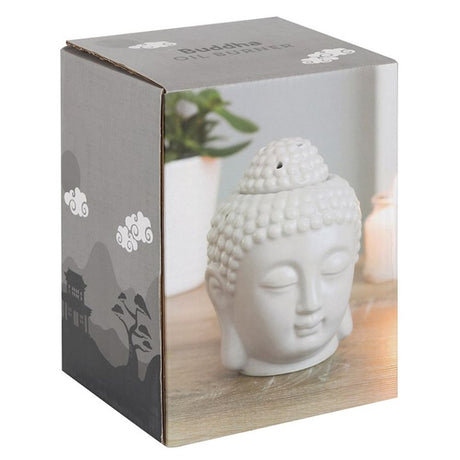 Small Grey Buddha Head Oil Burner: 6 - Oil & Wax Burners By Gift Moments