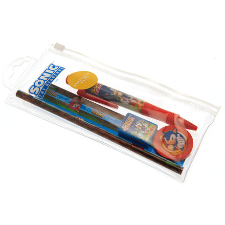 Sonic The Hedgehog 5pc Stationery Set: 2 - Pencil Cases & Sets By Sonic The Hedgehog