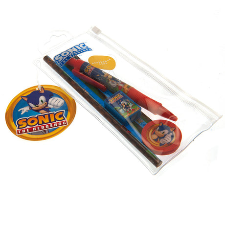 Sonic The Hedgehog 5pc Stationery Set: 3 - Pencil Cases & Sets By Sonic The Hedgehog