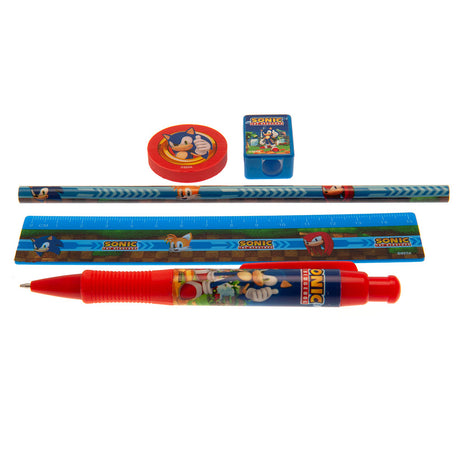 Sonic The Hedgehog 5pc Stationery Set: 1 - Pencil Cases & Sets By Sonic The Hedgehog