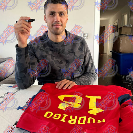 Framed Rodri Signed Spain Shirt: 2 - Signed Memorabilia By Spain