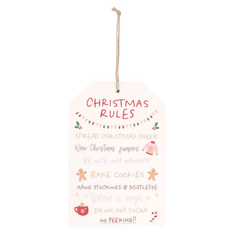 Christmas Fun Rules Hanging Sign: 1 - Signs & Plaques By Gift Moments