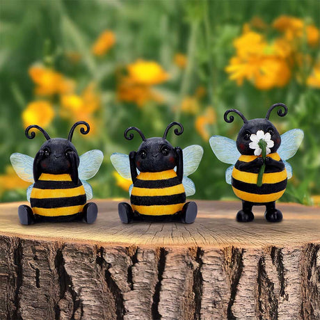 Three Wise Bees Figurines: 1 - Figurines Small (Under 15cm) By NN Designs