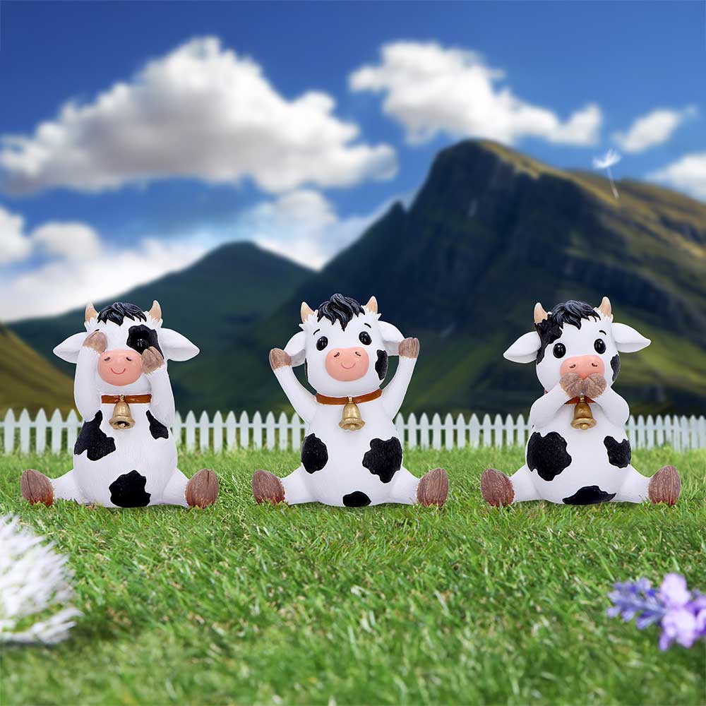 Three Wise Cows Figurines: 1 - Figurines Small (Under 15cm) By NN Designs