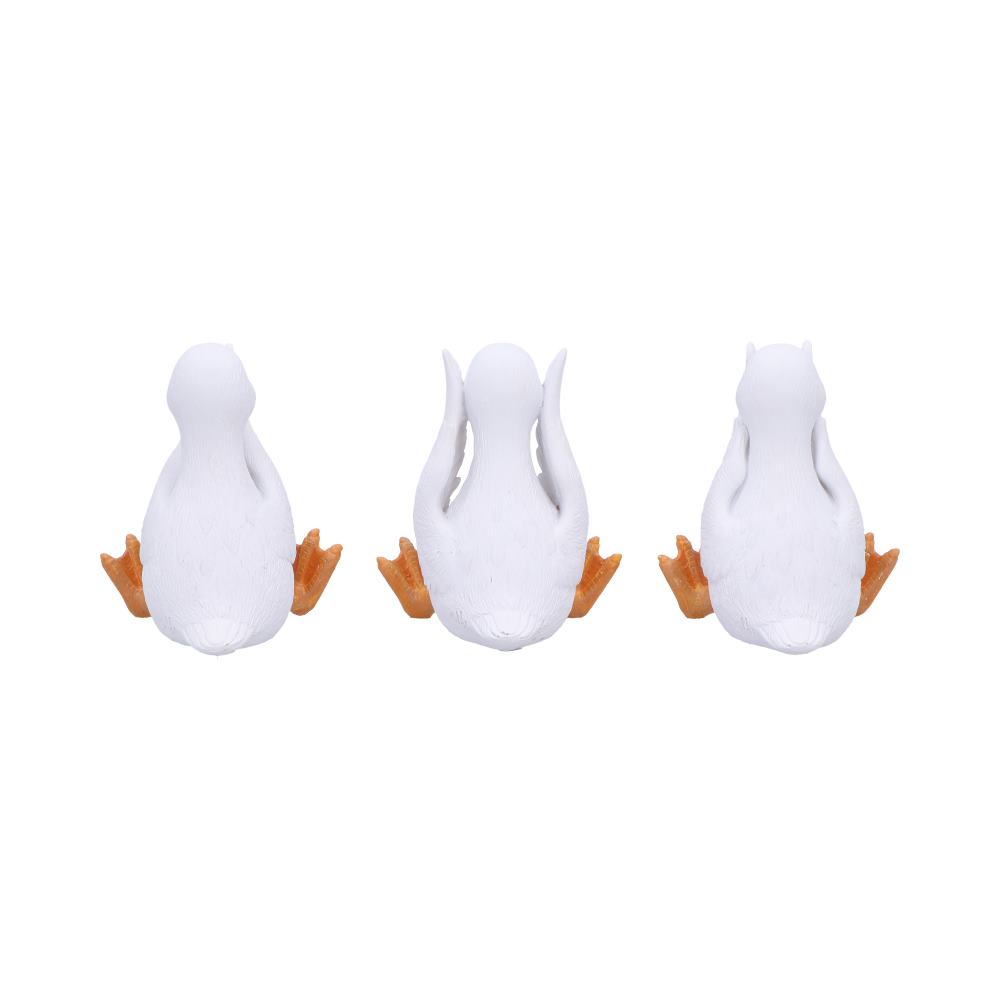 Three Wise Goofy Geese Figurines in See no Hear no Speak no evil: 4 - Figurines Small (Under 15cm) By NN Designs