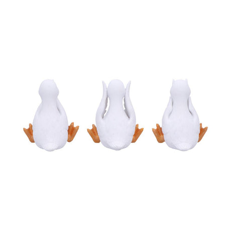 Three Wise Goofy Geese Figurines in See no Hear no Speak no evil: 4 - Figurines Small (Under 15cm) By NN Designs