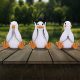 Three Wise Goofy Geese Figurines in See no Hear no Speak no evil: 1 - Figurines Small (Under 15cm) By NN Designs