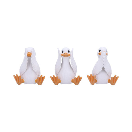 Three Wise Goofy Geese Figurines in See no Hear no Speak no evil: 2 - Figurines Small (Under 15cm) By NN Designs