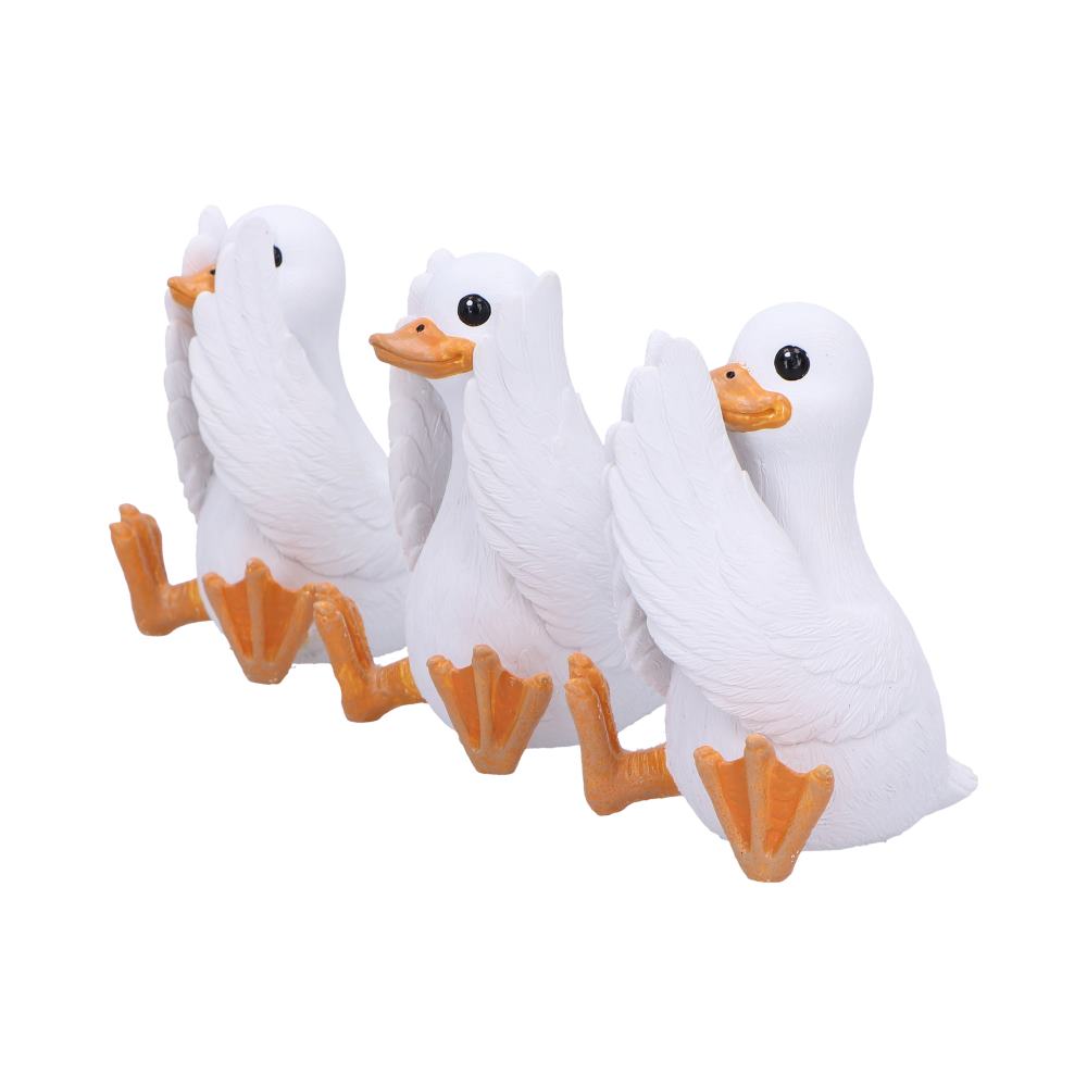 Three Wise Goofy Geese Figurines in See no Hear no Speak no evil: 3 - Figurines Small (Under 15cm) By NN Designs