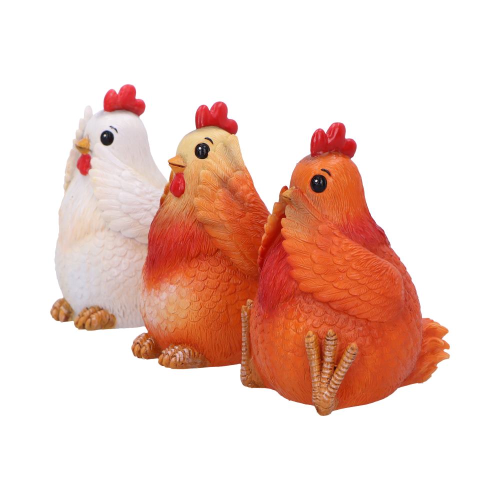 Three Wise Hens Figurines: 3 - Figurines Small (Under 15cm) By NN Designs