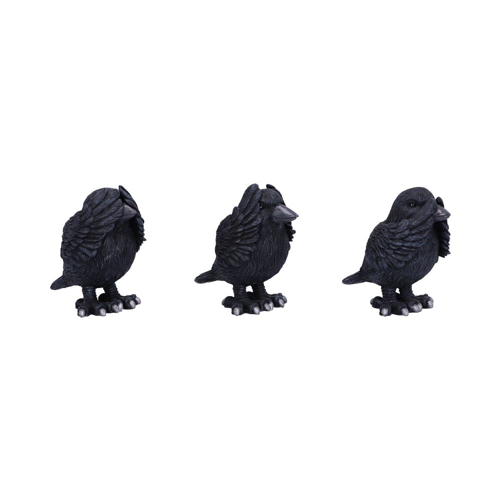 Three Wise Ravens Figurines 8.7cm: 5 - Figures & Collectables By NN Designs