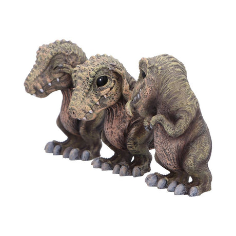 Three Wise See No Hear No Speak No Tyrannosaurus Rex Dinosaur Figurines: 3 - Figurines Small (Under 15cm) By NN Designs