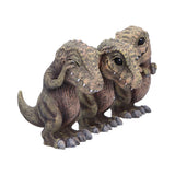 Three Wise See No Hear No Speak No Tyrannosaurus Rex Dinosaur Figurines: 5 - Figurines Small (Under 15cm) By NN Designs