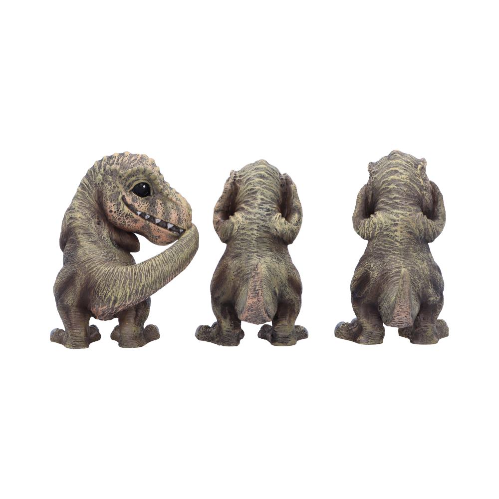 Three Wise See No Hear No Speak No Tyrannosaurus Rex Dinosaur Figurines: 4 - Figurines Small (Under 15cm) By NN Designs