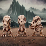 Three Wise Tyrannosaurus Rex Skeleton Figurines: 1 - Figurines Small (Under 15cm) By NN Designs