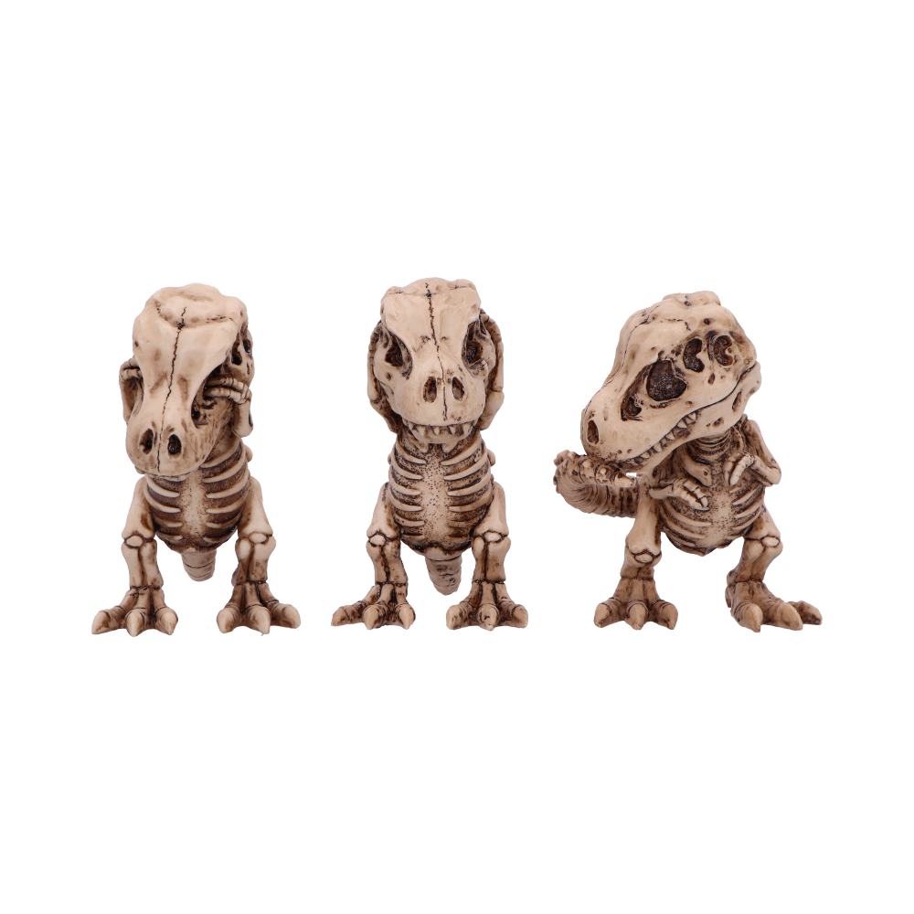 Three Wise Tyrannosaurus Rex Skeleton Figurines: 2 - Figurines Small (Under 15cm) By NN Designs