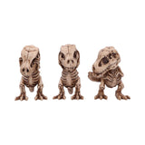 Three Wise Tyrannosaurus Rex Skeleton Figurines: 2 - Figurines Small (Under 15cm) By NN Designs