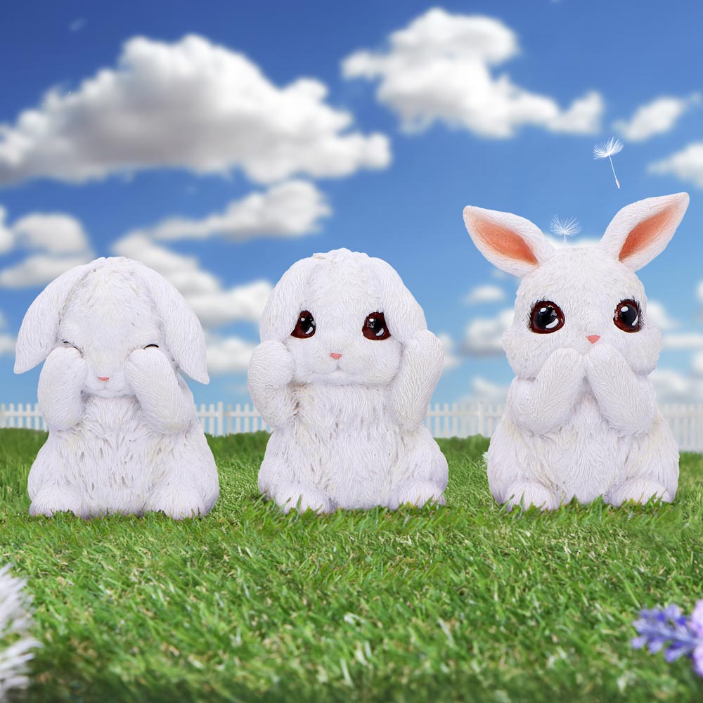 Three Wise White Bunny Figurines: 1 - Figures & Collectables By NN Designs