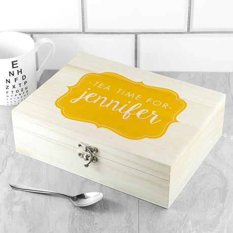 Personalised Coloured Tea Box Selection Yellow - Tea Boxes at Gift Moments