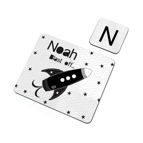 Personalised Kid's Rocket Placemat & Coaster Set - Placemats at Gift Moments