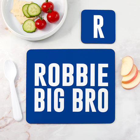 Personalised Boy’s Bro Placemat & Coaster Set - Placemats at Gift Moments