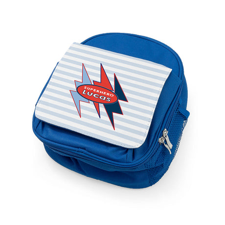 Personalised Boy's Superhero Blue Lunch Bags - Lunch Boxes & Bags at Gift Moments