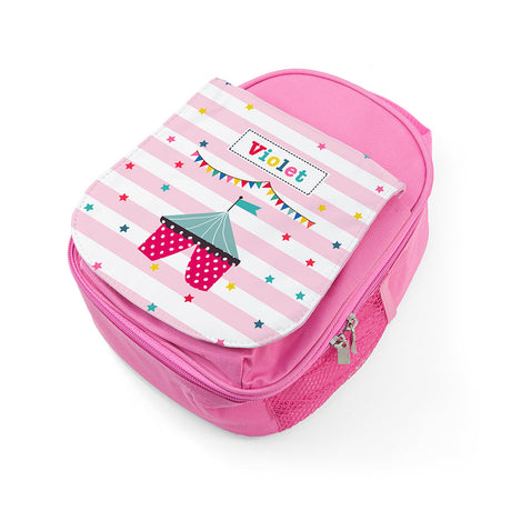 Personalised Girl's Circus Themed Pink Lunch Bags - Lunch Boxes & Bags at Gift Moments