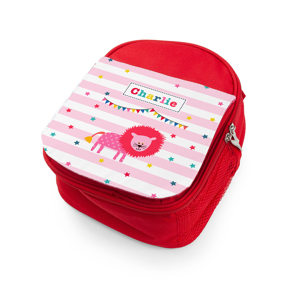 Personalised Girl's Circus Themed Red Lunch Bag - Lunch Boxes & Bags at Gift Moments