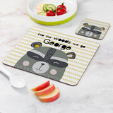 Personalised Kid's Racoon Placemat & Coaster Set - Placemats at Gift Moments