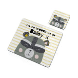 Personalised Kid's Racoon Placemat & Coaster Set - Placemats at Gift Moments