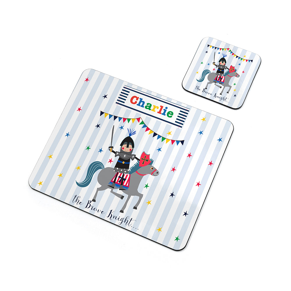 Personalised Kid's Knight Placemat & Coaster Set - Placemats at Gift Moments