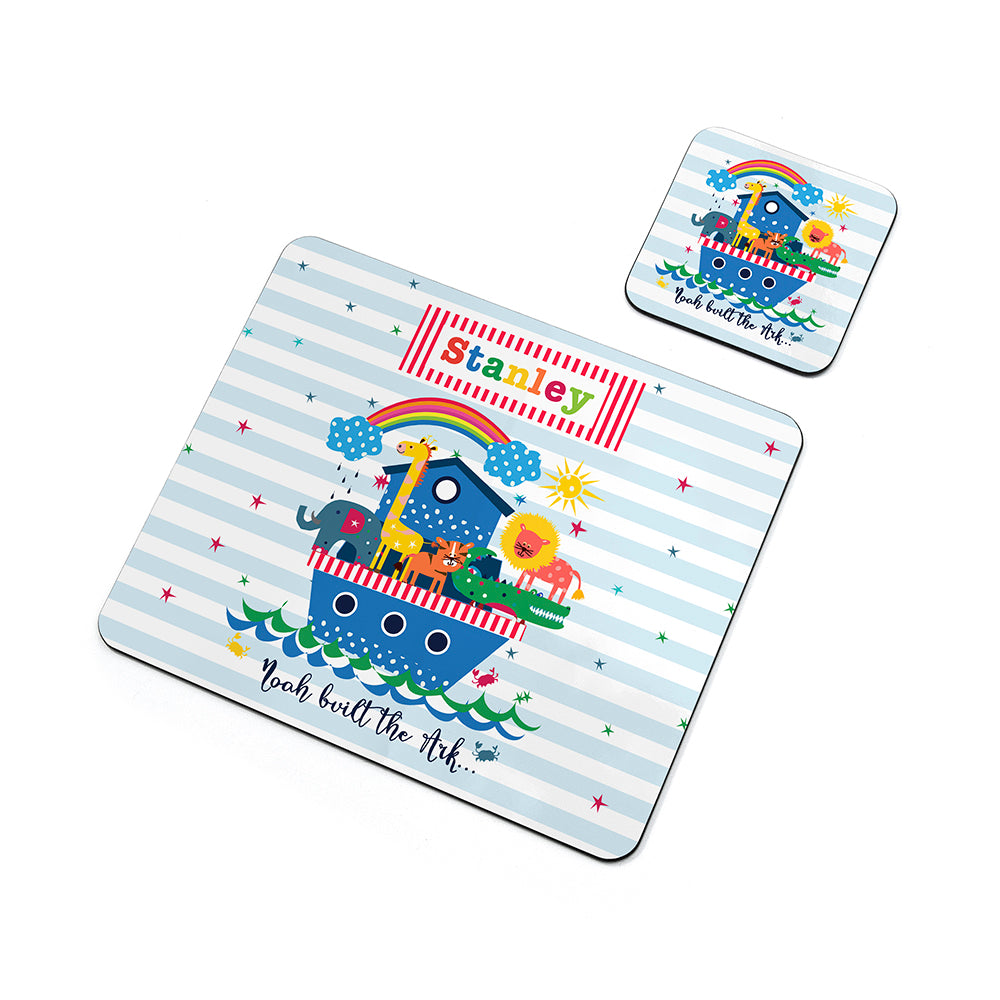 Personalised Kid's Noah's Ark Placemat & Coaster Set - Placemats at Gift Moments