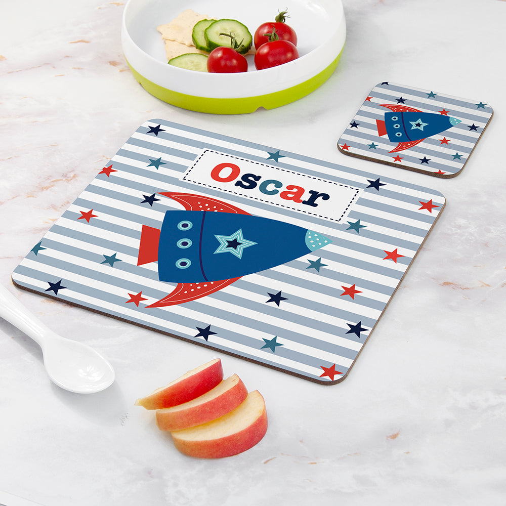 Personalised Boy's Placemat & Coaster Sets - Placemats at Gift Moments