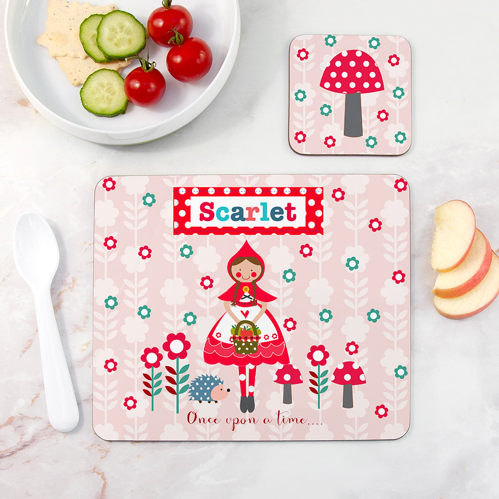 Personalised Kid's Riding Hood Placemat & Coaster Set - Placemats at Gift Moments